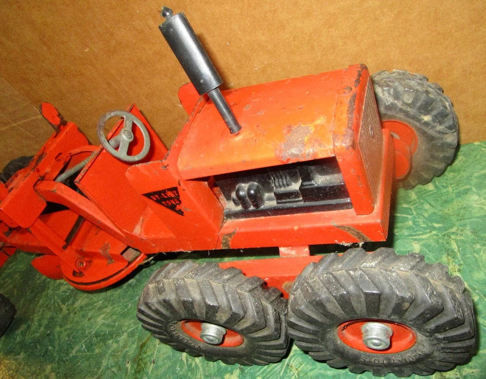 Niveladora de carretera NY-Lint Toys de colección de los años 40 naranja-acero 19 pulgadas Foto 2 de 4