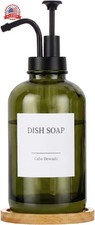 Glass Soap Dispenser with Pump, Dish and Hand Soap Dispenser for Kitchen Bathroo