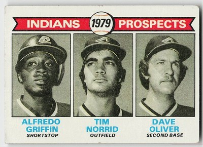 1979 Topps #705 Alfredo Griffin / Tim Norrid / Dave Oliver BASEBALL Indians