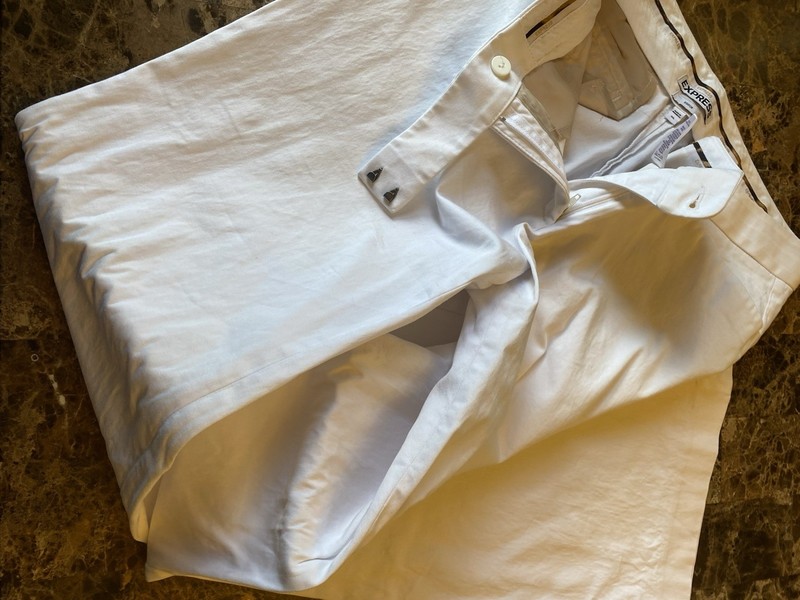 Express Women's White Editor Dress Pants With Wide Leg In Size 10L