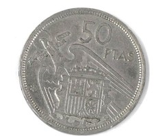 50 Pesetas M&uuml;nze - Spanien - 1957  +*+*