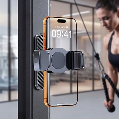 Gym Phone Holder with Magnets Base Attach Adjustable Gym Phone Holder