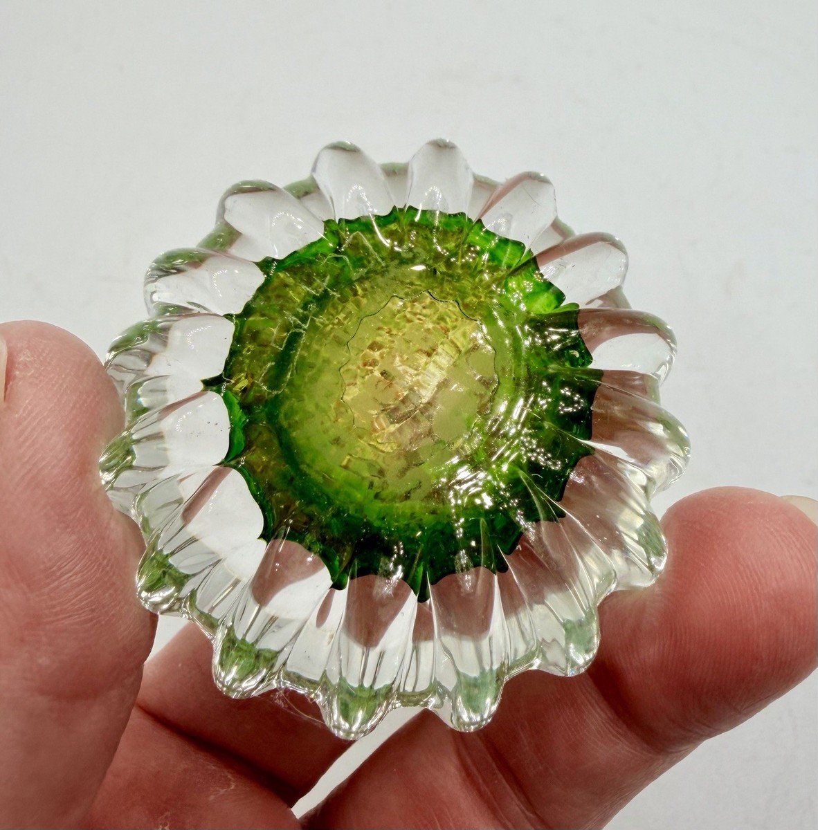 Caithness “Florette” Flower Glass Paperweight Scotland Mini 2