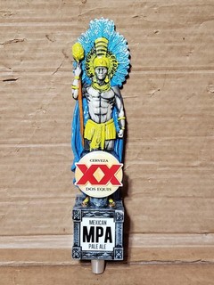 Rare Dos Equis XX Mexican Pale Ale (MPA) Aztec Draft Beer Tap Handle LN Pristine