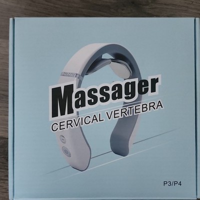 Neck Massager P3/P4 White ABS Silicone Heated Vibrating USB Charging