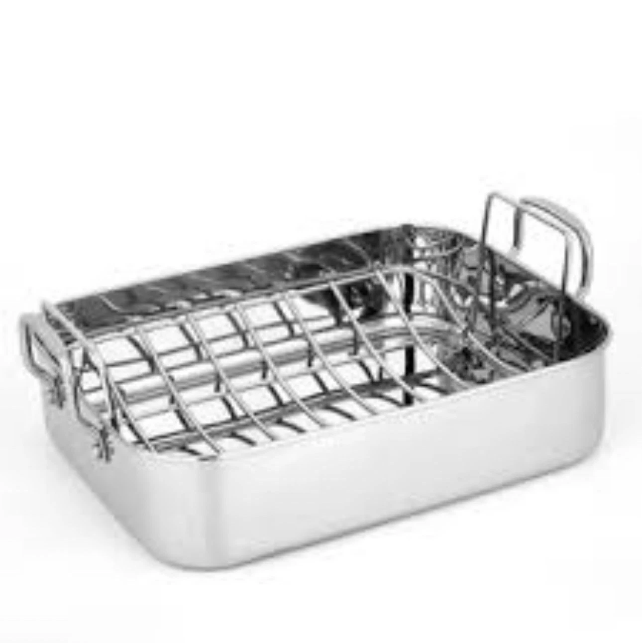 KitchenAid Stainless Steel Roasting Pan & Rack Insert 15x12x4 Large EUC Turkey
Opens in a new window