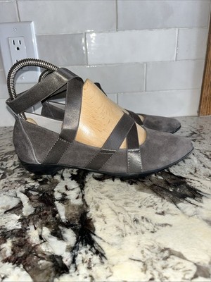 Jambu Rumson Too Ballet Flats Charcoal Gray Sz 7.5M Suede Pointed Toe Balletcore
