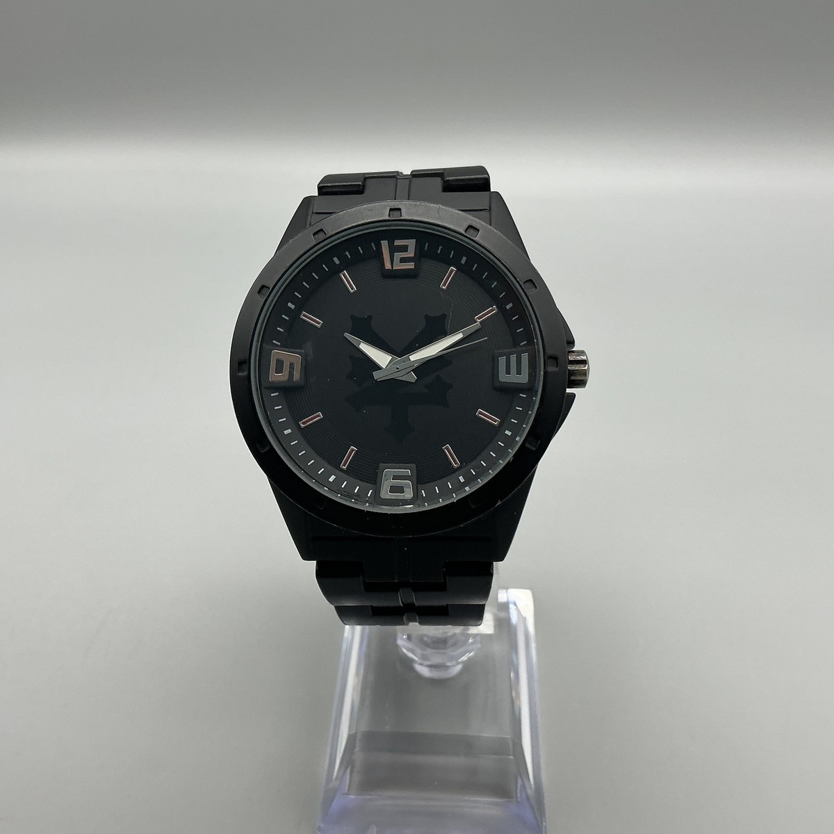 Zoo York Mens Watch 43mm Black Dial Black Band Japan Quartz New