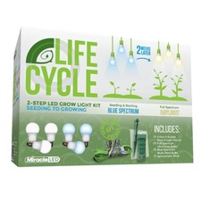 Plant Life Cycle 3-Socket Synchronized Grow Light Kit with 3 Full Spectrum Ul...