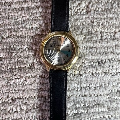 Penatech Quartz Gold Tone Teal Accent Dial Floral Markers Japan Mvt Tested
