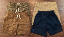 Lot of 4 Boys Shorts Size 4-6 Cat Jack, Under Armor, Original Weather Proof