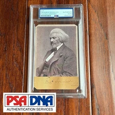 FREDERICK DOUGLASS * PSA * Autograph Cut Signature CUSTOM CARD Photo CDV Signed