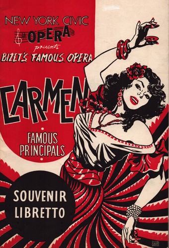 Vintage New York City Opera Souvenir 24 pg Program Bizet CARMEN Famous Principle