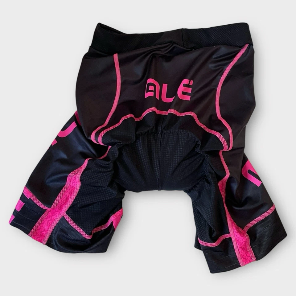 Ale PRR women's cycling shorts padded pull on black/pink made in Italy - Image 2 of 4