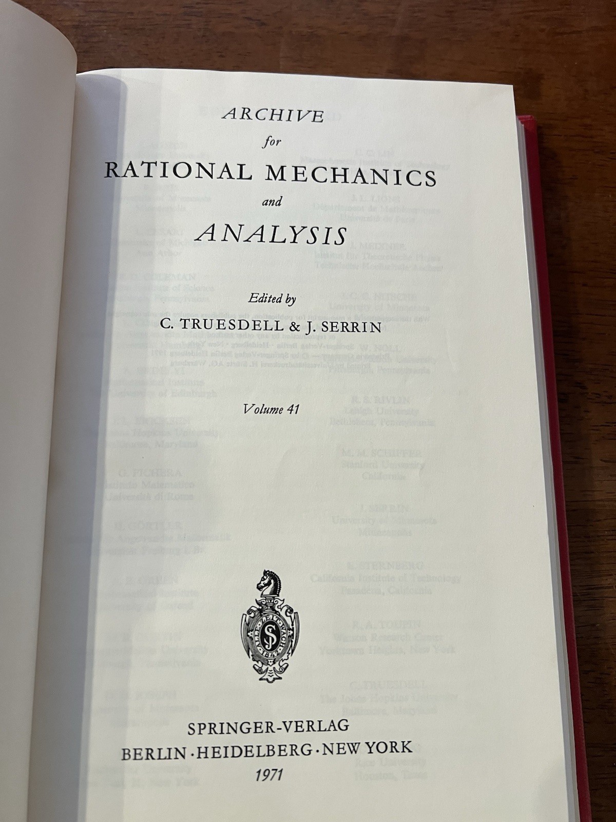 Lot Of 20 Rational Mechanics And Analysis Books - C Truesdell & J Serrin