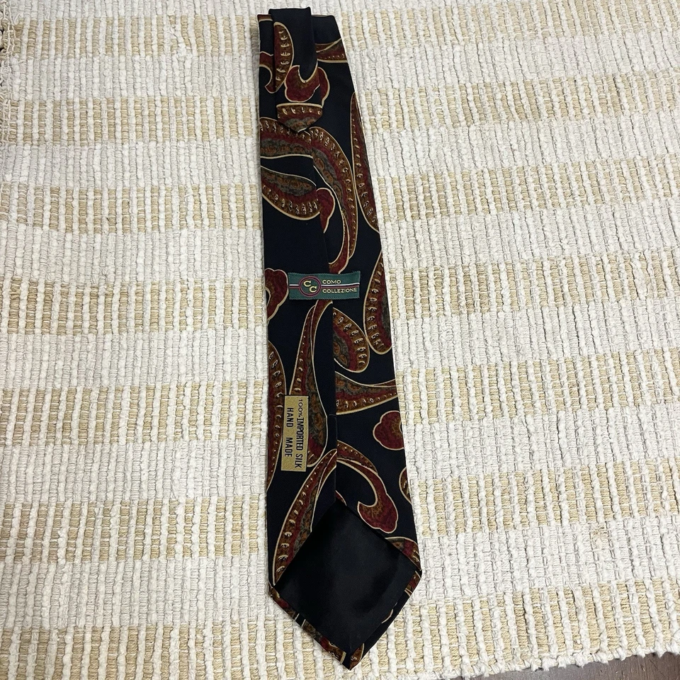 Corbata formal de negocios hecha a mano 100 % seda cachemira para hombre Como Collezione Foto 3 de 4