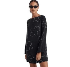 Madewell Dress Womens Size Large Black Floral Shift Mini