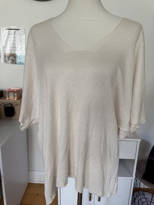 Made In Italy Oversize Soft Touch V-Neck Shirt Oberteil