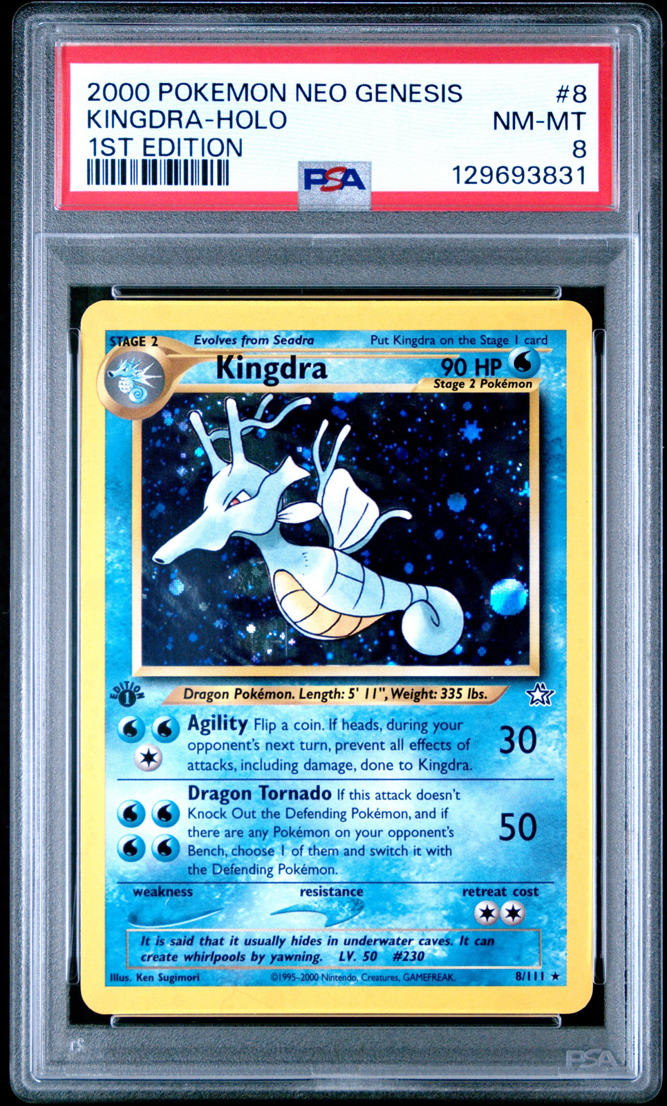 2000 Pokemon Neo Genesis 1st Edition 1st Edition Kingdra-Holo 8 PSA #8
