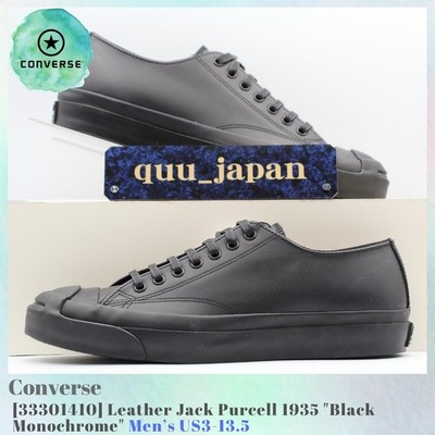 Converse Leather Jack Purcell 1935 Black Monochrome 33301410 Men's US3-13.5 NEW
