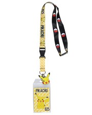Pokemon Pikachu 025 ID Badge Holder Rubber Charm 2-Sided Breakaway Lanyard