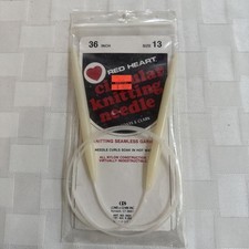 Vintage Red Heart Coats & Clark Circular Knitting Needles Nylon 36” Size 13