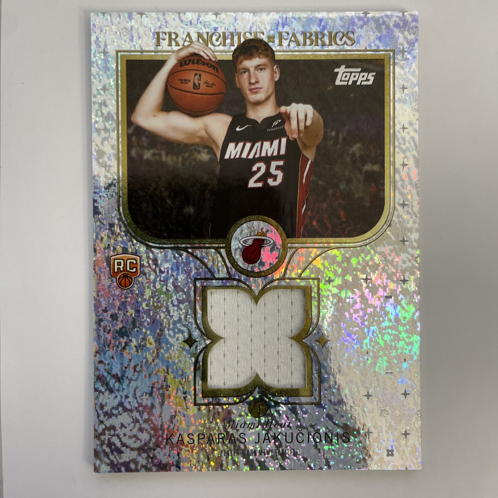 Kasparas Jakucionis 2025-26 Topps #FF-KJ Franchise Fabrics Foil Rookie Relic