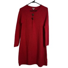 J. Jill Long Sleeve Tunic Button Roll Neck Wool Blend Knit Sweater Dress Sz XS