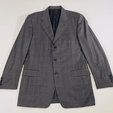 Canali Italian Suit Jacket Mens 52L EU 42L US Dark Gray 100 Wool 3 Button Notch