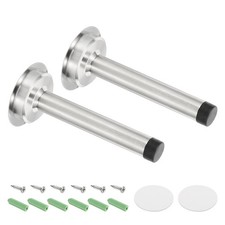2 Pack 4.7 Inch Stainless Steel Door Stopper, Screw Adhesive Install Silver 