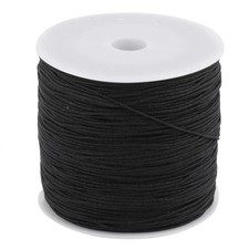 Nylon Chinese Knot Handcraft Braided Cord String Black 0.8mm Dia 110 Yards