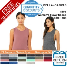 🔥 BELLA + CANVAS Women's Flowy Scoop Muscle Tank Top Shirt Up To 2XL 8803