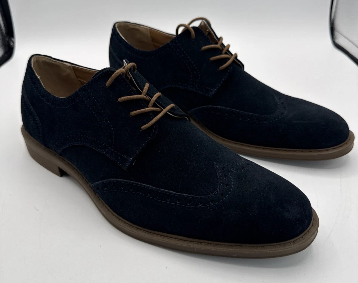 Calvin Klein Suede Blue Dress Shoes for Men for sale