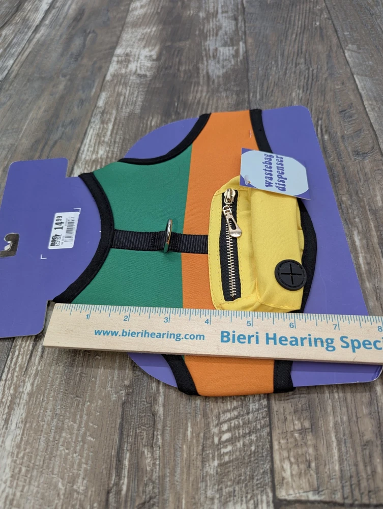 Colorful Comfortable Dog Harness with Waste Bag Dispenser and Touch Tape NWT