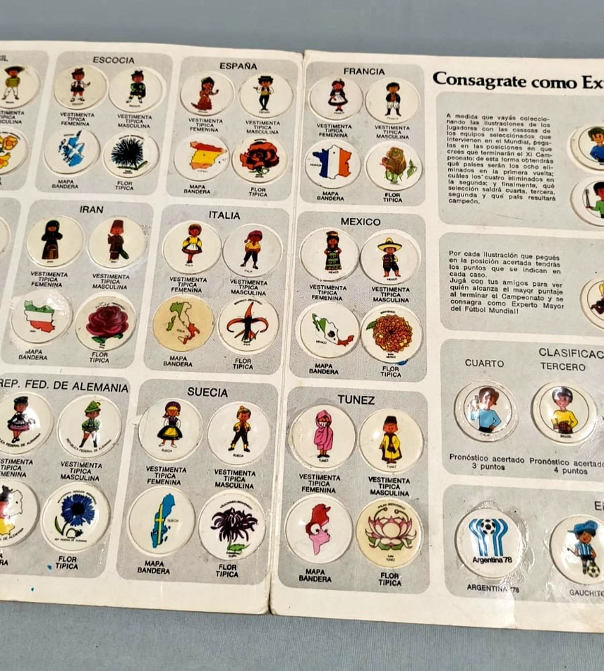 Vintage RARE 1978 FIFA WORLD CUP album coca cola caps Argentina complete - Image 4 of 4