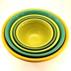 Bauer Pottery MIXING BOWLS Nesting Multi-Purpose Set of 5 Bright Colors Vintage