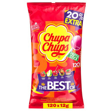 Chupa Chups the Best of Lollipop, Beutel Enthält 120 Lollis in 5 Geschmacksricht