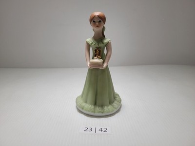 New Growing Up Birthday Girls Age 11 Porcelain Brunette Figurine 1981 Enesco