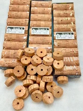 Cork Rings, 50 Grade A Natural, 1 1/4" x 1/2” x 1/4" Hole