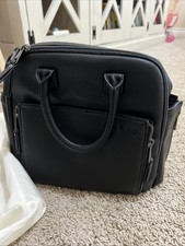 Ayla Co Mini Diaper Bag Black Vegan Leather Backpack Crossbody Convertible