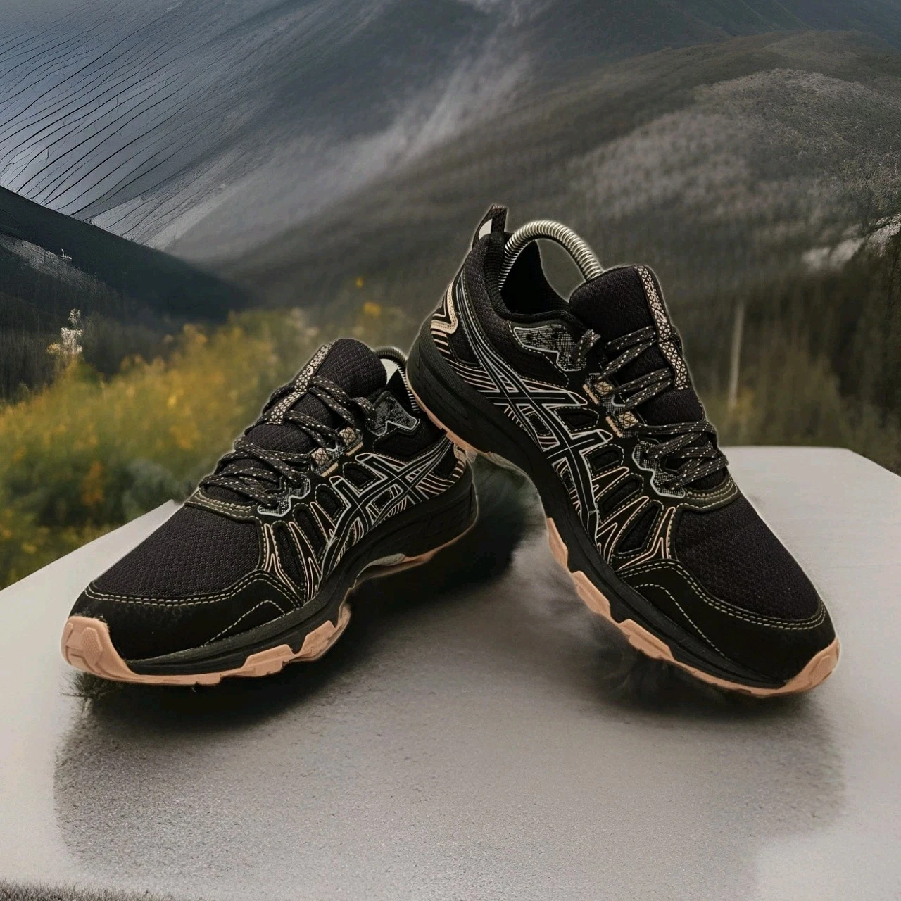ASICS WMNS Gel-Venture 7 Black Trail Running Shoes 1012A983 (Size 8)