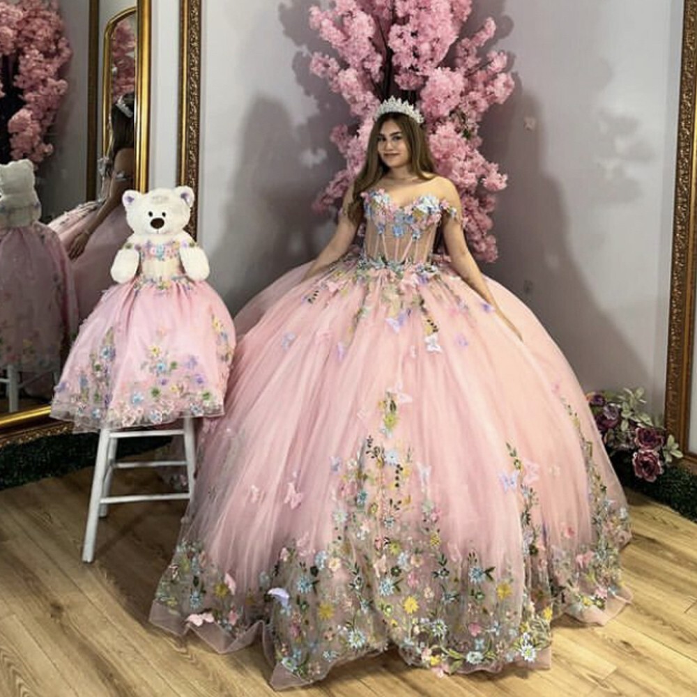 3D Butterfly Quinceanera Dresses Sweet 15 16 Off Shoulder Party Prom Ball Gowns 3D Butterfly Quinceanera Dresses Sweet 15 16 Off Shoulder Party Prom Ball Gowns
