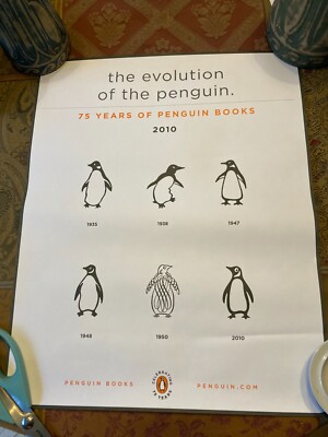 Penguin Books Poster (The Evolution of the Penguin: 75 Years) Rare