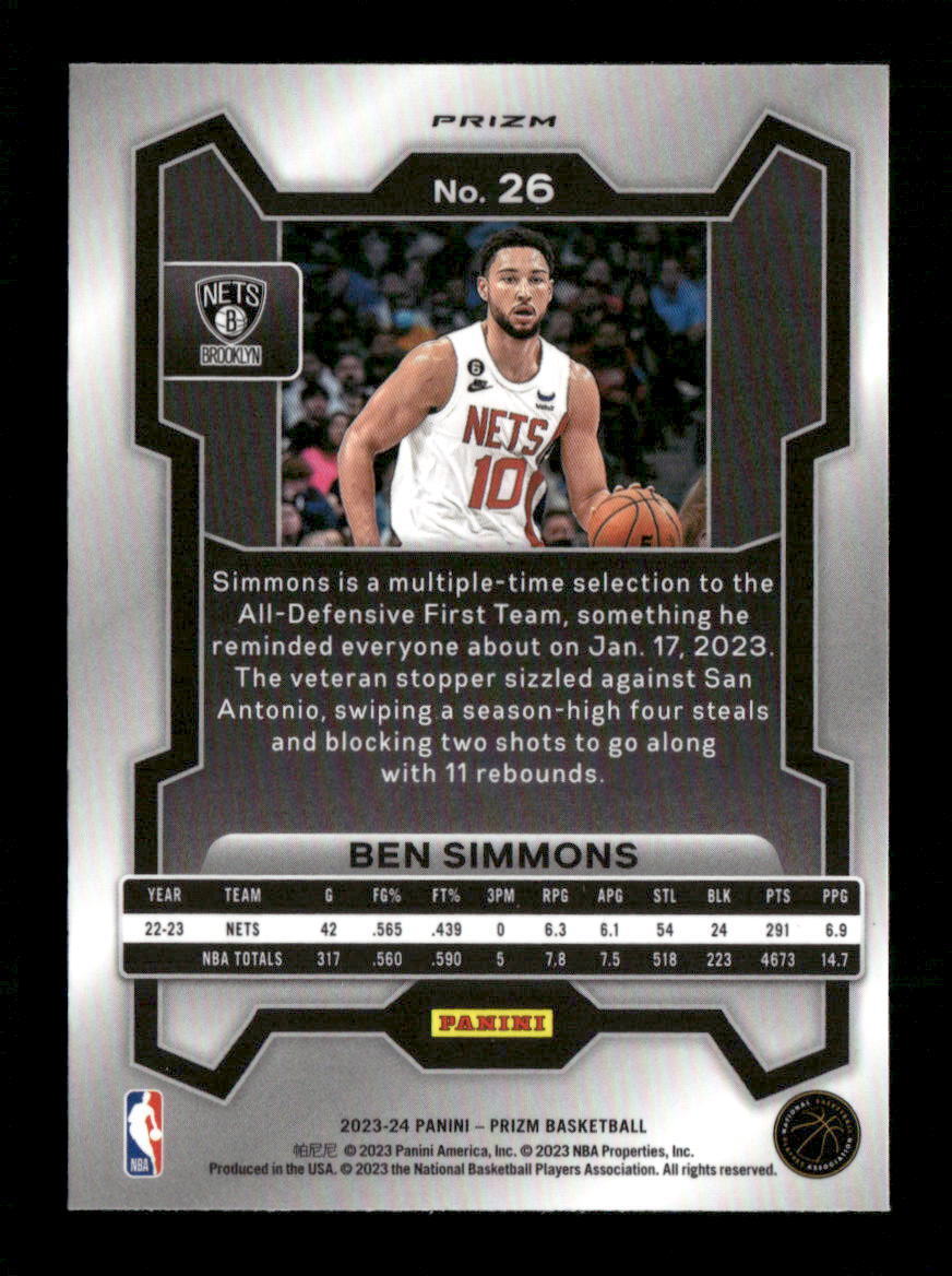 panini  Ben Simmons ベンシモンズ  ルーキー・プリズムカード Yahoo!オークション -「ben simmons」の落札相場・落札価格