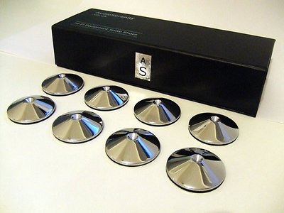 8er Set AudioSerenity poliertes Chrom HiFi Spike Schuhe