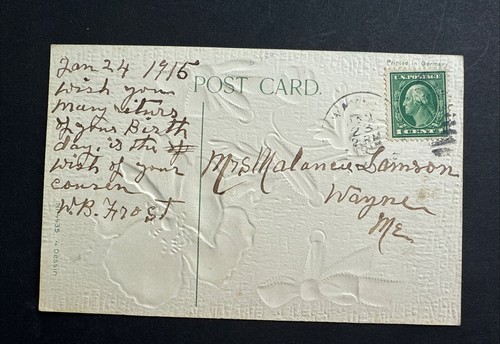 Antique 1915 Happy Birthday Floral Postcard - Picture 4 of 6