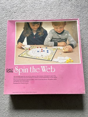 Vintage Galt Toys Spin The Web Brettspiel mit Holztheken