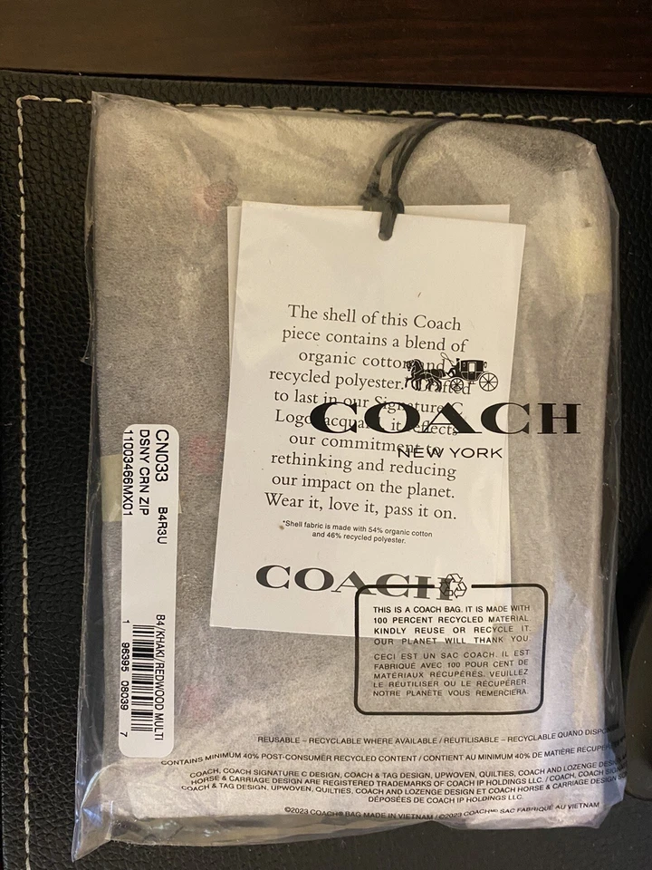 ** ТРЕНЕР угол молнии кошелек с ремешком Disney X Микки Маус печати ~ хаки красного дерева ~ новый с Ярлыками!!*** - Изображение 3 из 4