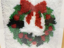 Vintage 1979 Bernat Wreath Latch Hook Kit 12" x 12" Rug Art NEW Sealed USA