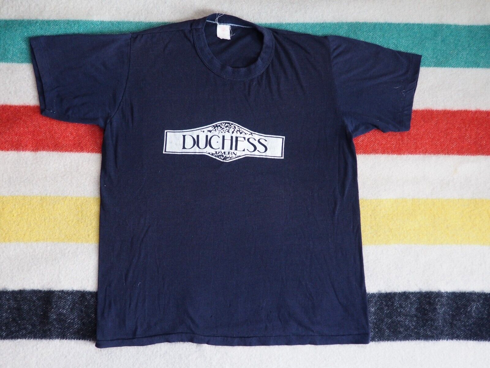 VTG 60s 70s Springfoot DUCHESS TAVERN Faded Navy Blue… Gem